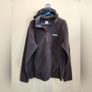 Columbia sportwears men's medium fleece hoddie black 1/4 zip up